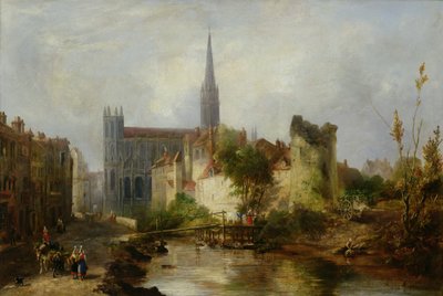 Vista de la iglesia de San Pedro, Caen, 1841 de William Fowler